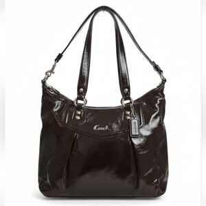 COACH 2012 Mahogany  Patent Leather Ashley Shoulder Bag 20451